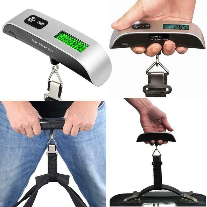Balança Suspensa Digital 50Kg 10G Eletrônica Portátil Para Pesagem De Bagagem Itens Viagens