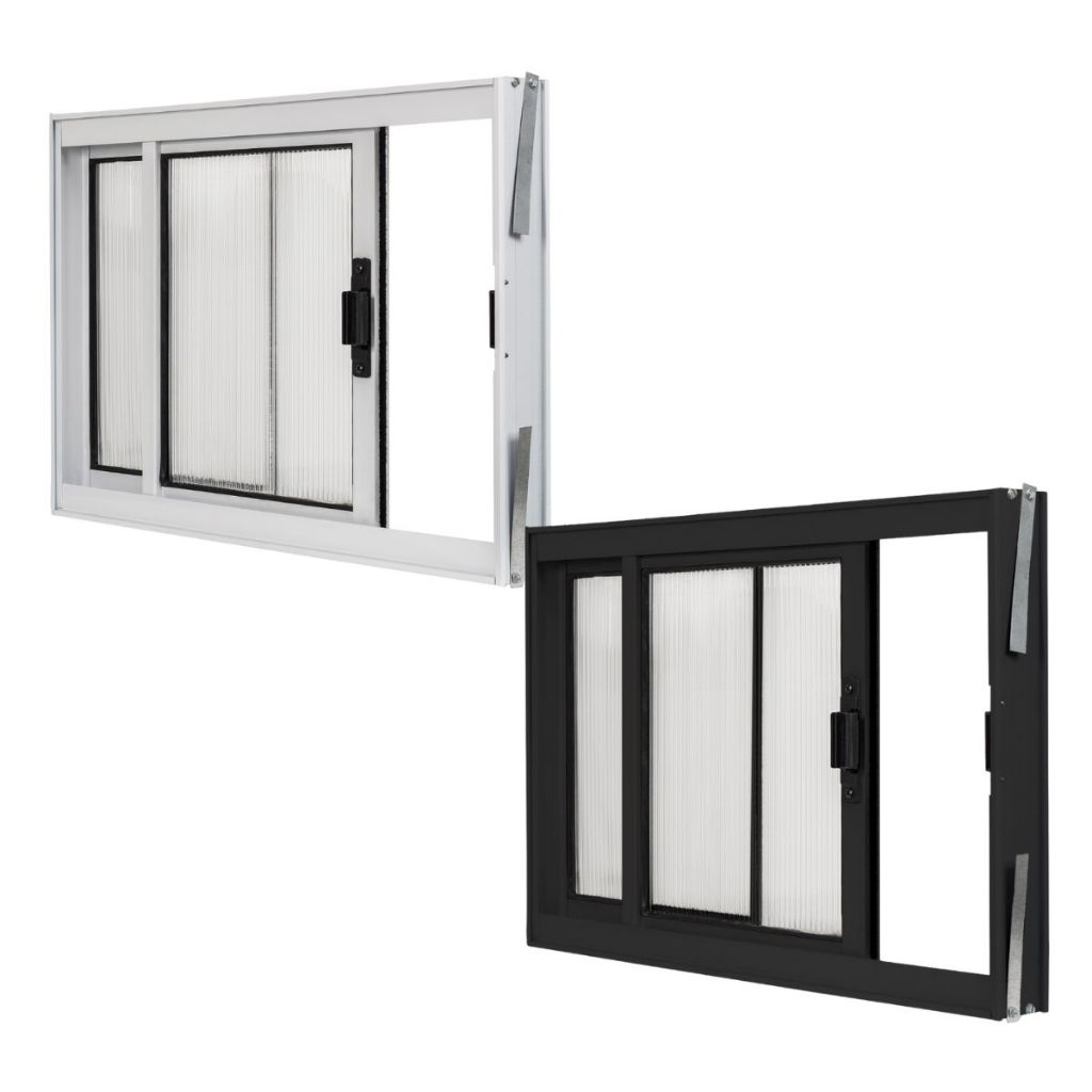 Janela Vitro 2 folhas para Banheiro Alumínio A40L60 Policarbonato Vitro de Banheiro Ideal Ambiente P