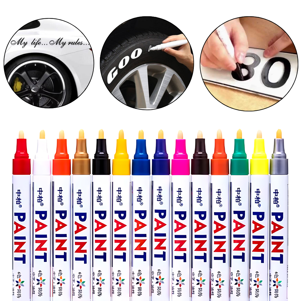 Caneta Paint Original Reparadora Pintura Automotiva Permanente Não Sai Na Água Tira Riscos Carro Mot