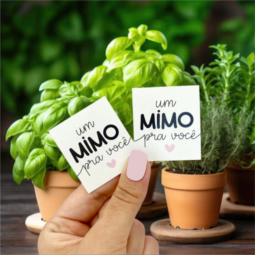 40 – 240 Unidades Mini Cartão Agradecimento para seu cliente Frase Um Mimo para você 4x5cm
