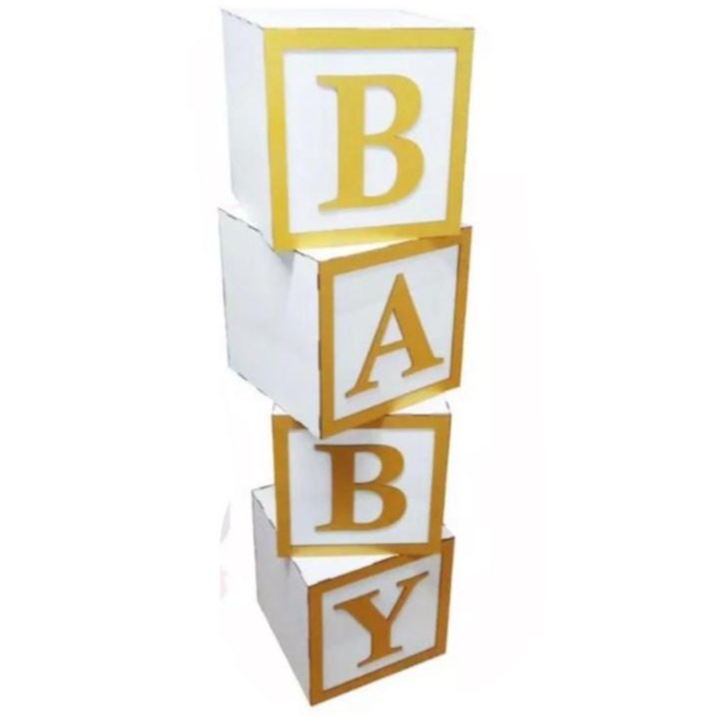 letras BABY para cubo 30cm em dourado