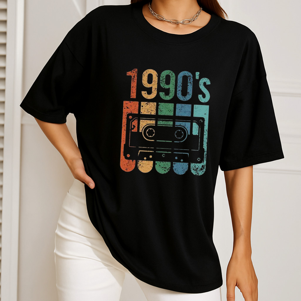 Camiseta Oversized Feminina Streetwear 1990S