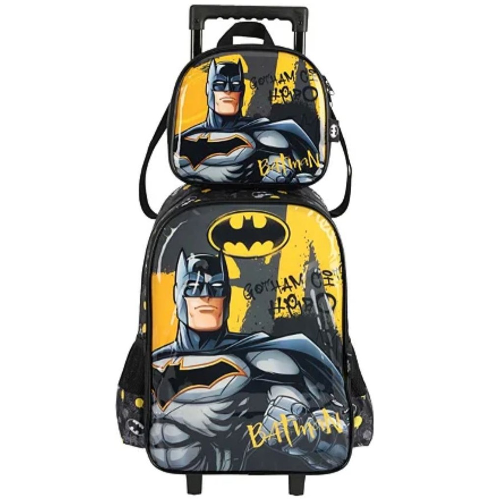 Kit Mochila de Rodinha + Lancheira Luxcel Batman
