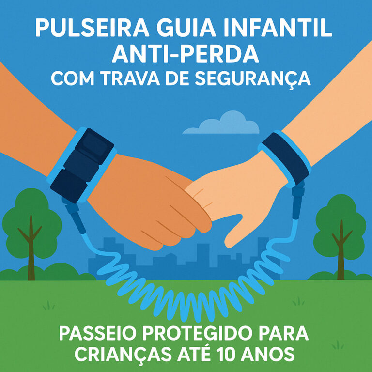 Pulseira Guia Infantil Anti-Perda com Trava de Seg