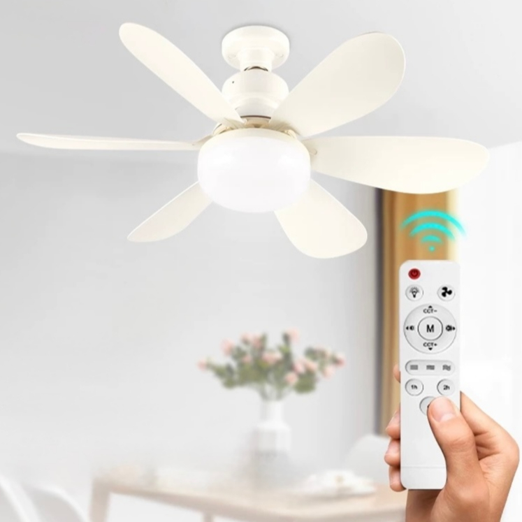 Ventilador De Teto Luz LED 60W Com 6 Hélices  3 T