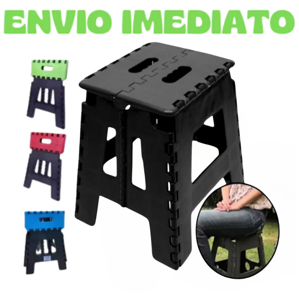 Banquinhos – Banqueta Dobrável – De Plástico – Até 100 Kg – Resistente Para Viagem