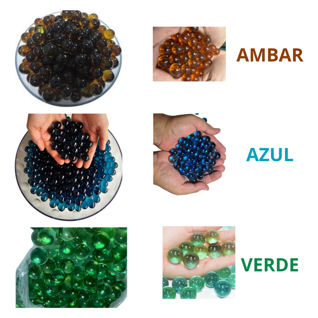 Bolinhas de Gude Kit 50, 100, 200 e 300 Bolinhas Birosca Fubeca Para Decorar, Escalda Pés, Vasos, Di