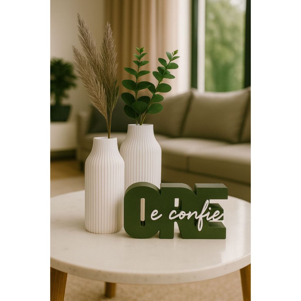 Kit Decorativo Ore e Confie com Vasos MinimalistasFé, Inspiração e Estilo para Sua Casa-Presente