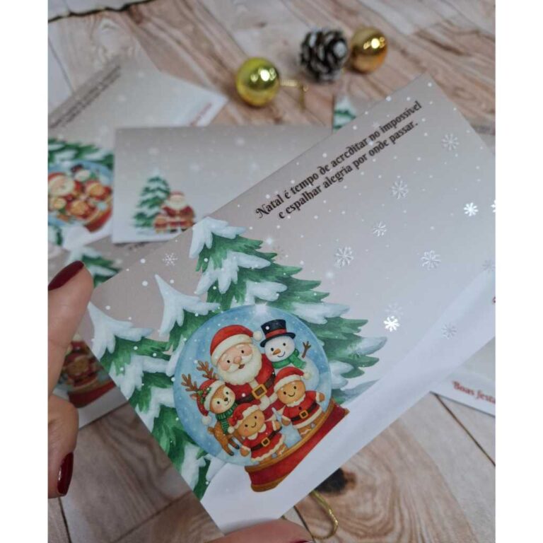 20un Postal Cookie Card Globo Natalino Natal Papai