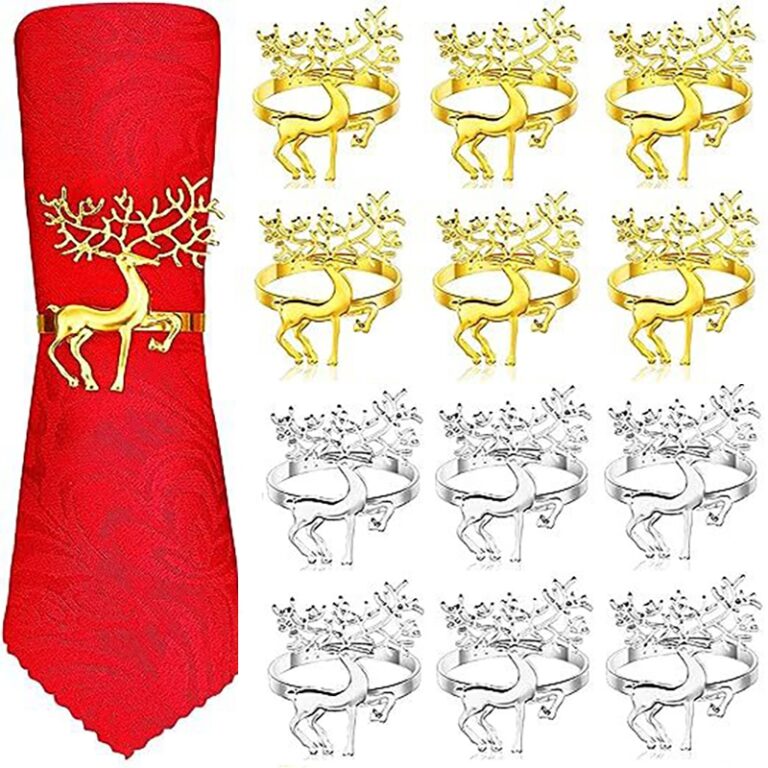 2/6Pcs Anéis De Natal Elk Napkin Porta-Guardanapo