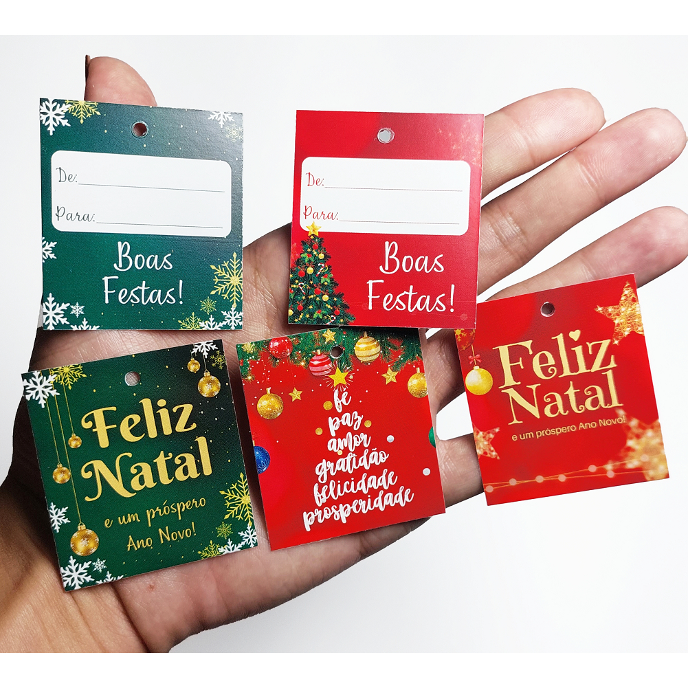 Mini Cartão Tag Feliz Natal Boas Festas De Para Agradecimento Cliente Encomenda Cartão