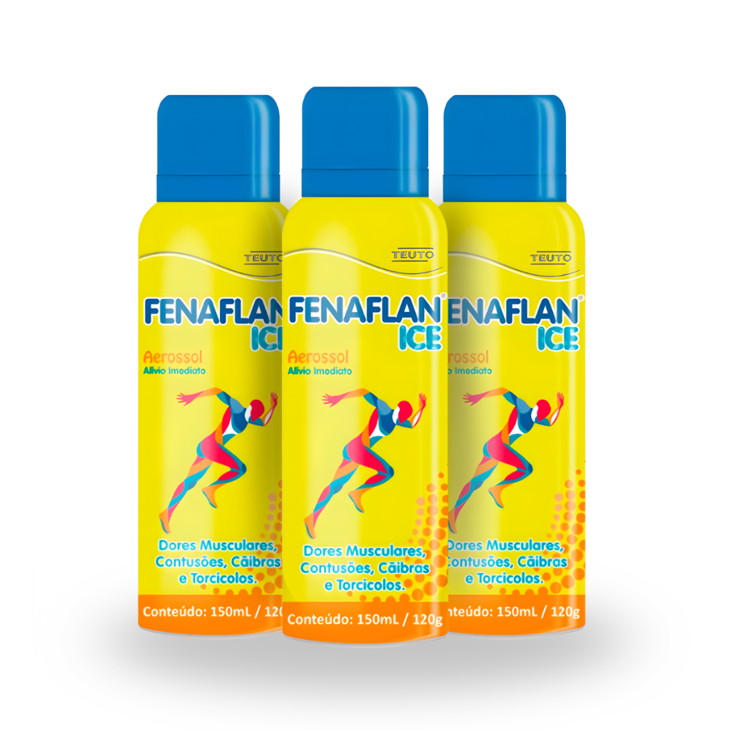 Fenaflan Ice Massageador Aerosol 150ml/ 120g Alívio Imediato para Suas Dores