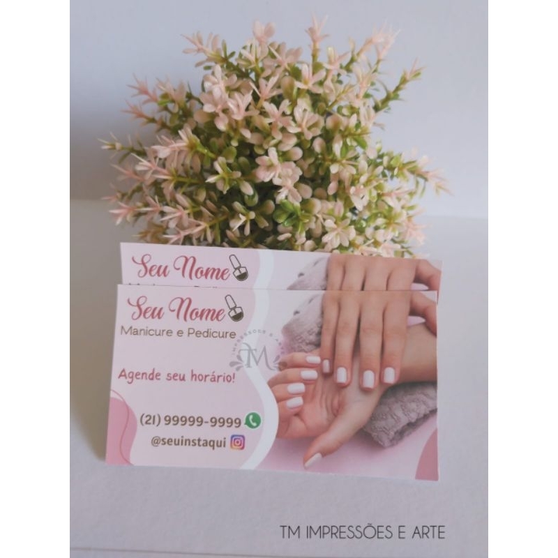 Cartões de Visitas  ( Em papel fotográfico, mais fino) – Impressão apenas frente