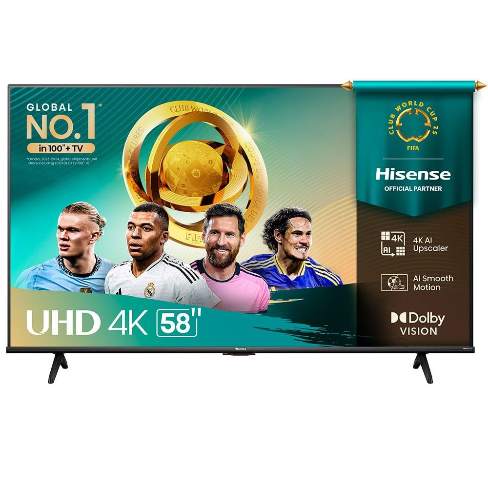 Smart TV UHD 4K Hisense DLED 58 Polegadas com Sleep Timer, Entrada HDMI e Wi-Fi – 58A6NV