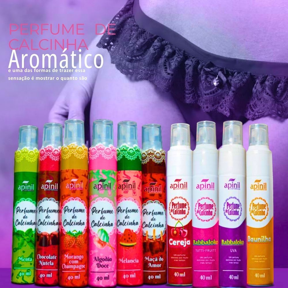 kit 10 Perfume de Calcinha Apinil | Frescor Íntimo Feminino Para Calcinha e Lingerie