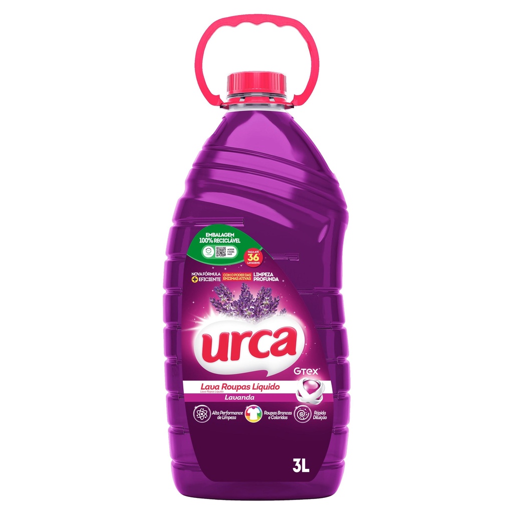 Lava Roupas Liquido Urca Lavanda – 3L