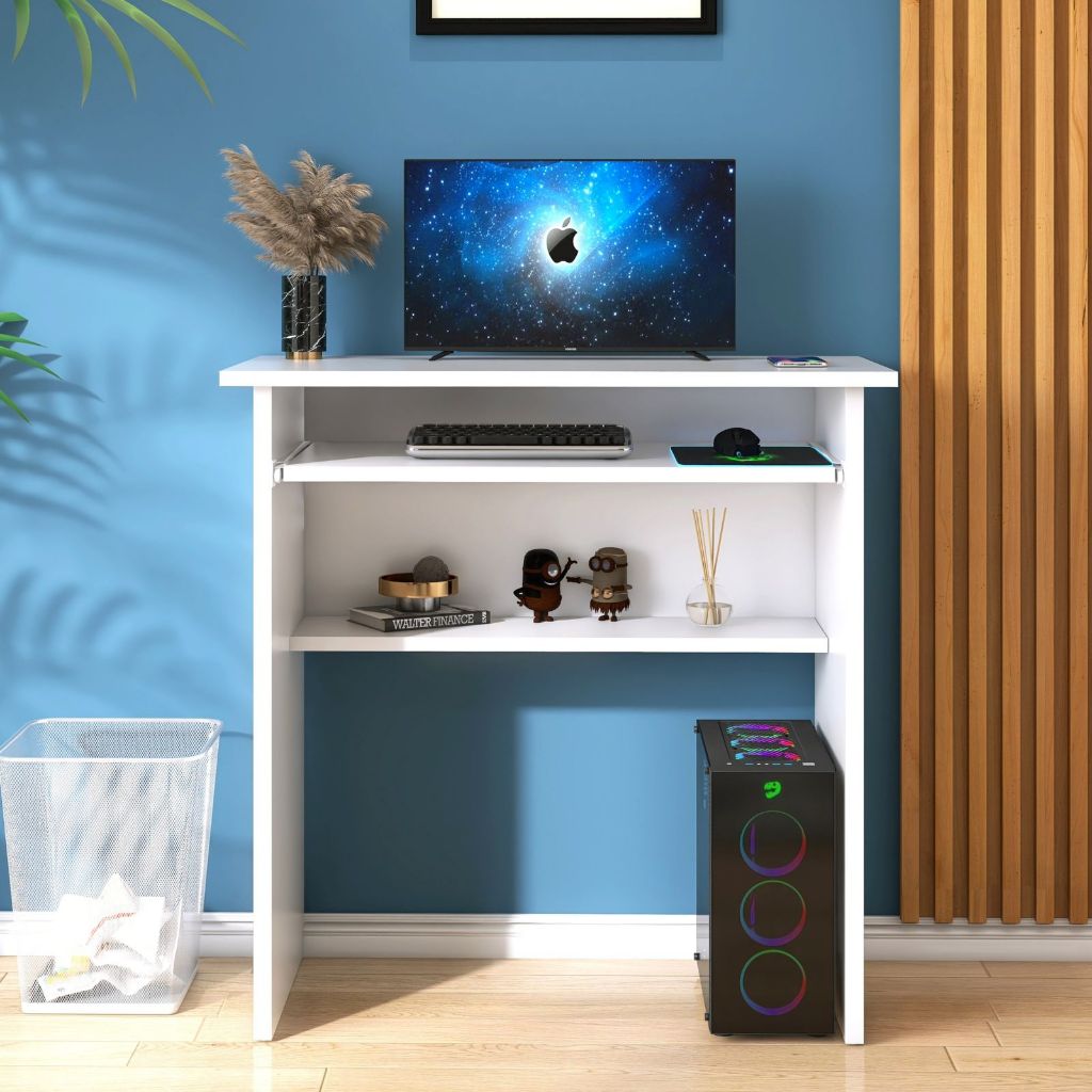 Mesa Escrivaninha Pc Com Apoio Retrátil De Teclado