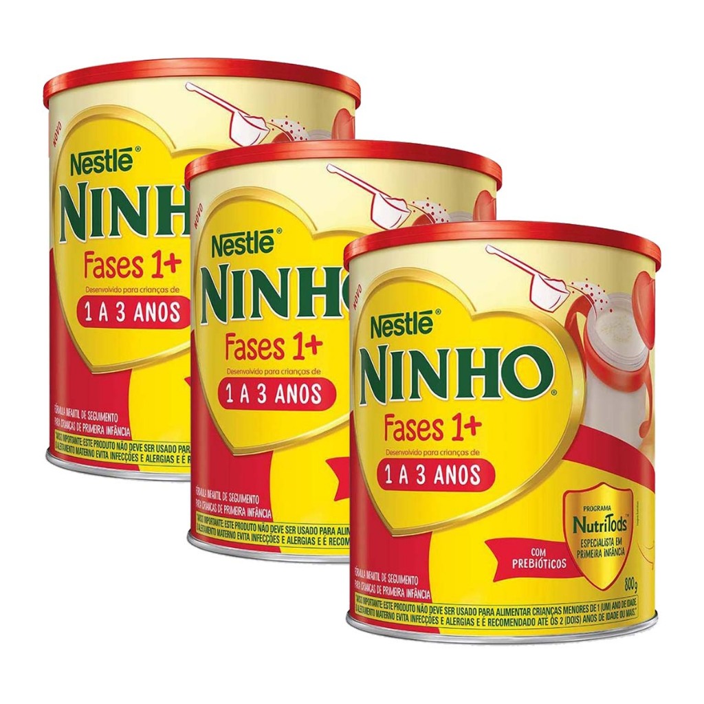 Kit 3 unidades – Composto Lácteo Nestlé Ninho Fases 1+ 800g