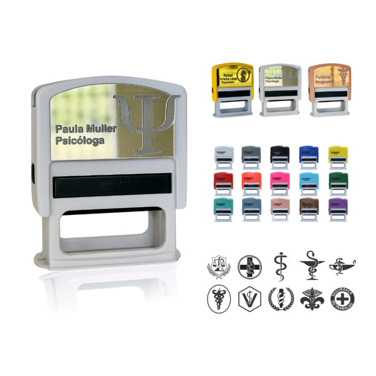 Carimbo personalizado com placa espelhada 3D ̵