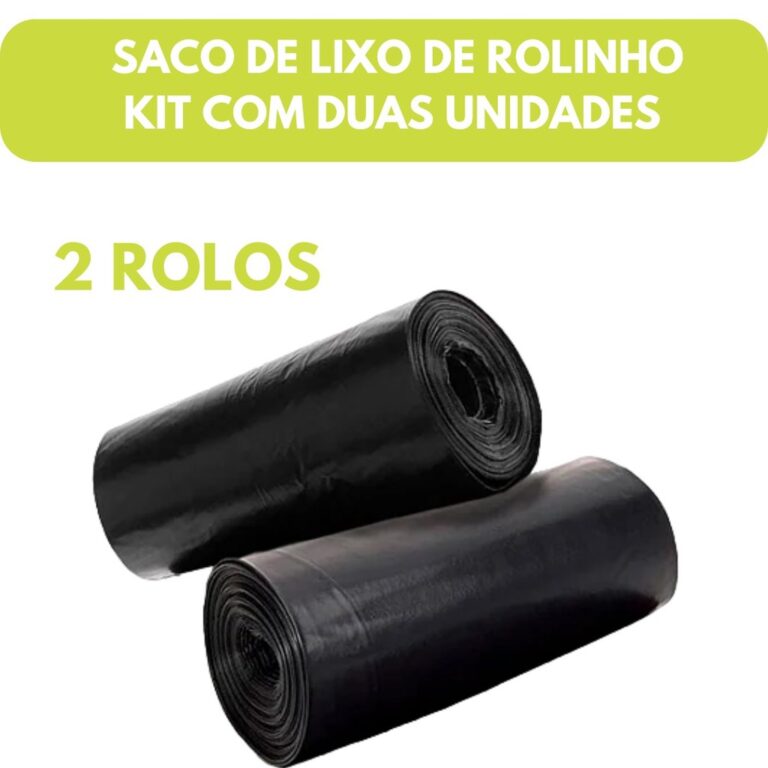 Kit 2 Rolos de Sacos de Lixo Preto Reforçado  Var