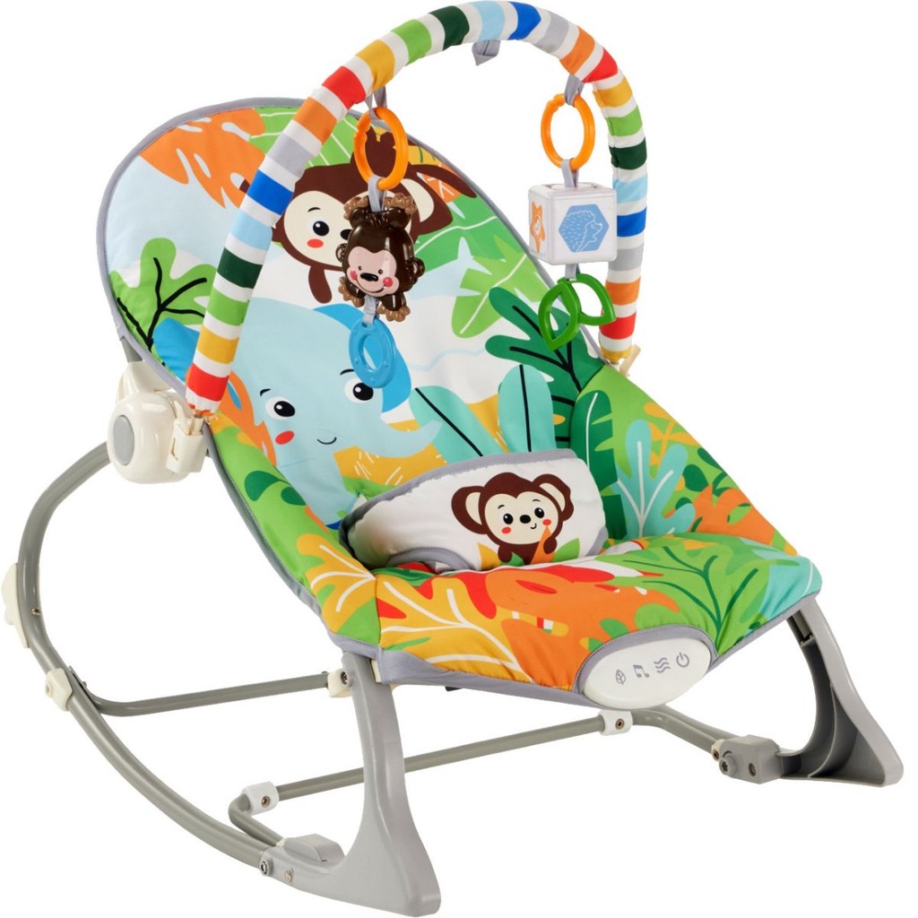 Cadeirinha descanso Smile vibratória com Ruído Branco para o bebê – Zoológico