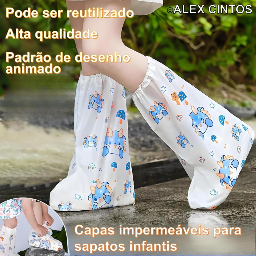 Capa de sapato impermeável infantil, adequada para uso externo