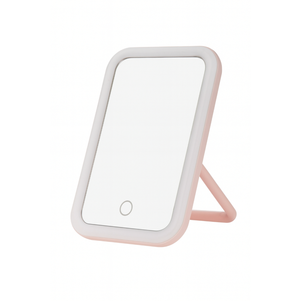 Espelho de Mesa LED 18,5x14cm com 3 Luzes Ajustáveis Botão Touch e USB 950 TG
