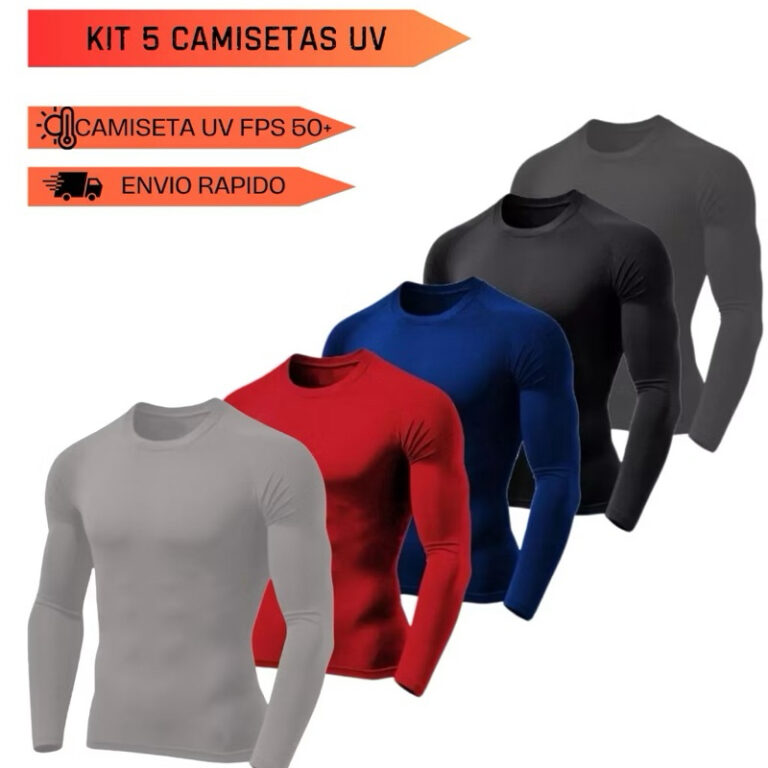 Kit 5 Camiseta UV Proteção Solar Uv50 Segunda Pe