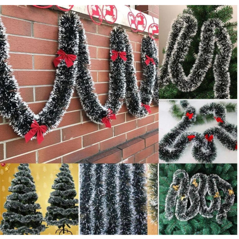 Kit 1/3/5/10 Festão Verde Escuro Nevado 2 Metros 