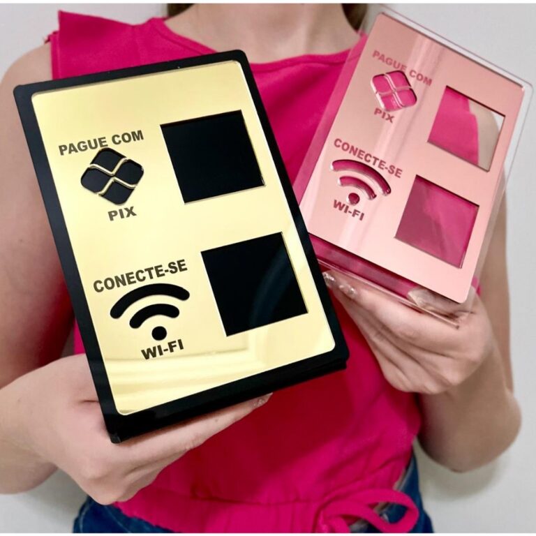 Placa Pix e Wifi Display Mesa Balcão PIX – 