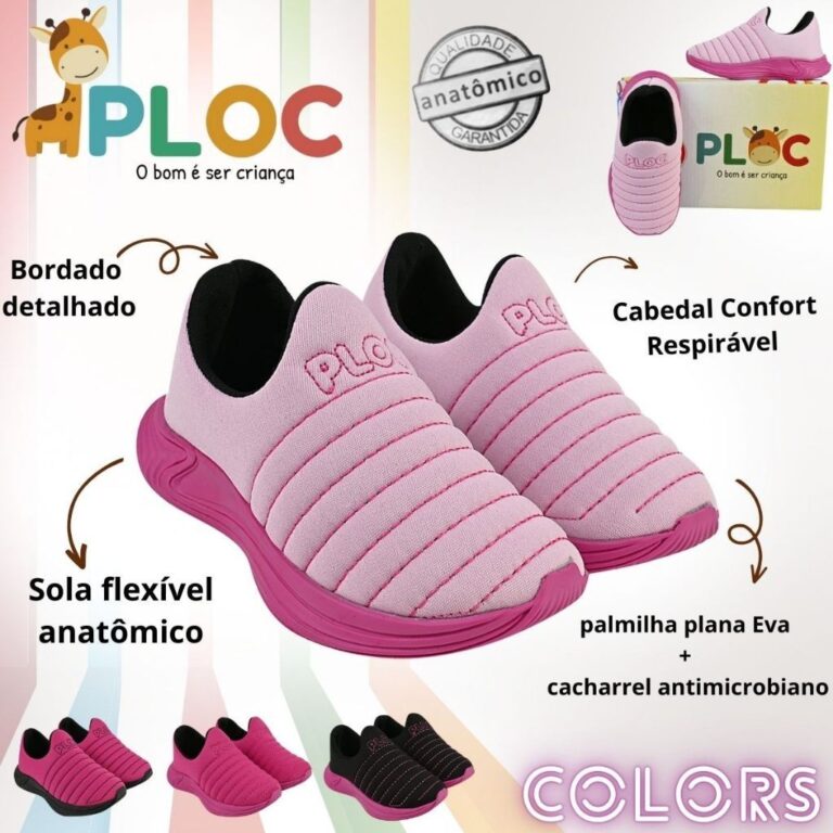 Tênis Ploc Colors Infantil Menina Calce Fácil Jo