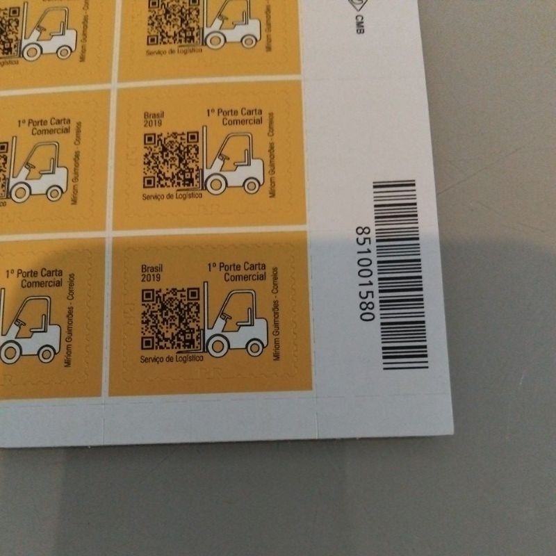 8 Selos de primeiro porte Amarelo