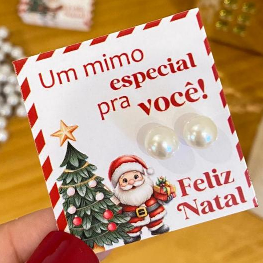 50 Pares de Brinco de Perola + tag Mimo para clien