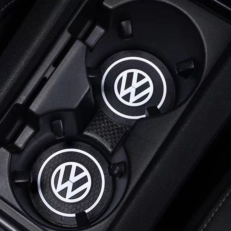 1/2pcs Logotipo Do Carro Silicone Antiderrapante Acessórios Para Bases De Água À Prova Dágua VW POLO