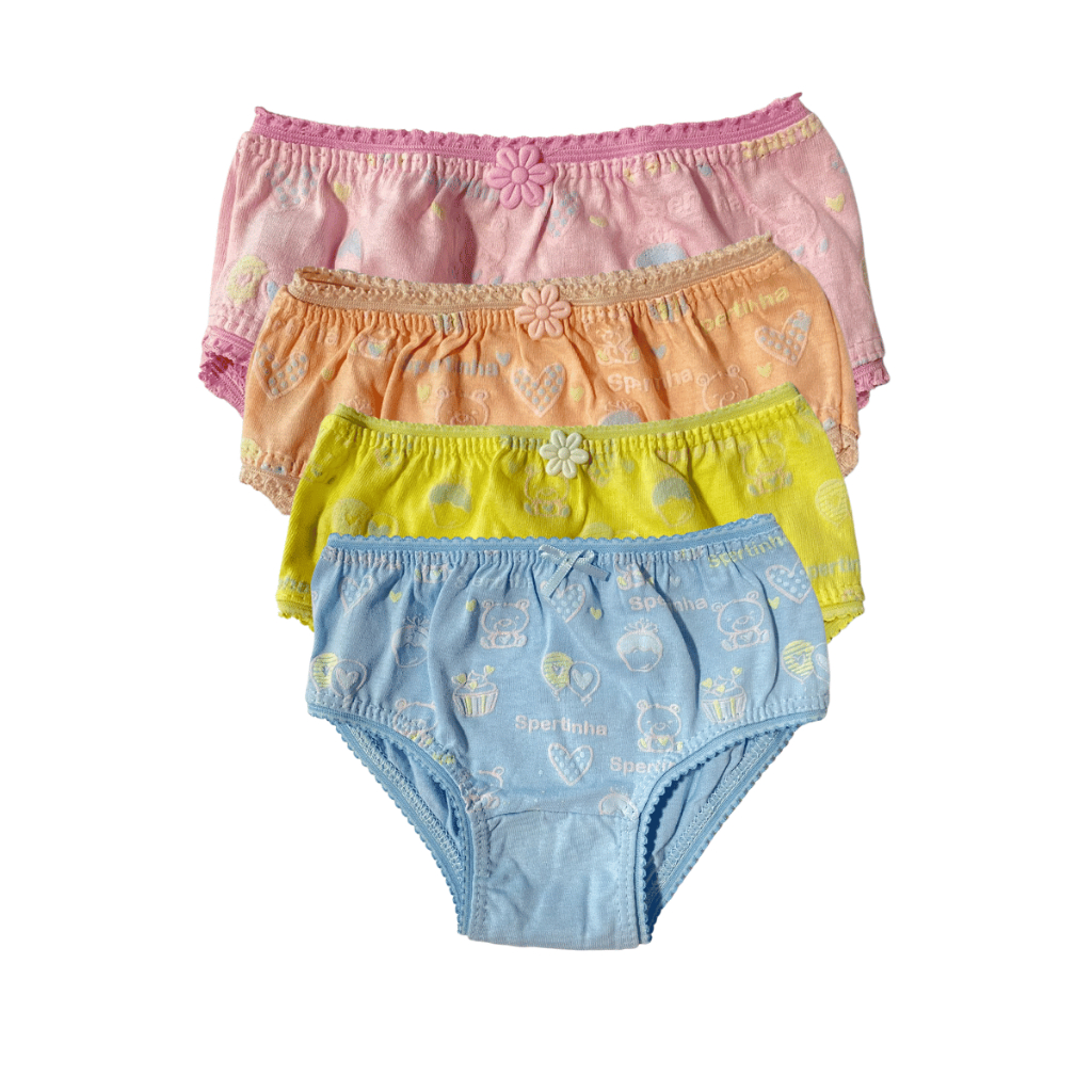 Kit 10 Calcinha Infantil 100% Algodão forro Antialérgica Respirável ou 6 calcinhas Menina P M G GG