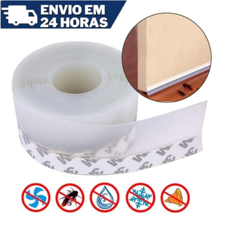 Fita Veda Fresta Porta Transparente 3m x 35mm Pivo