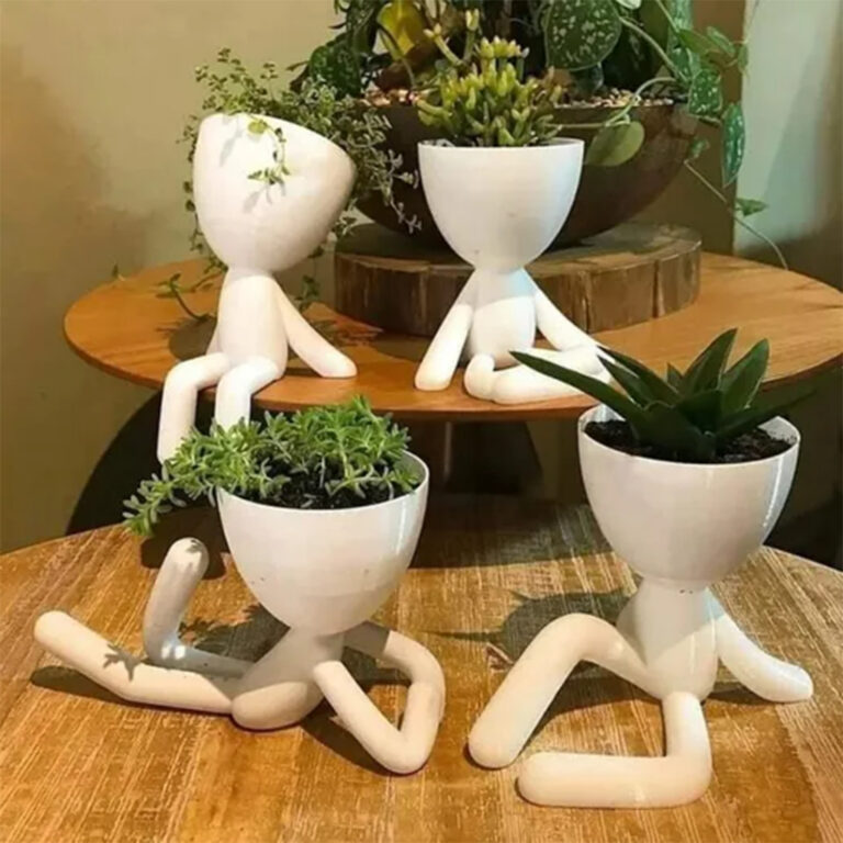 Kit 4 Vasinhos com Flor Artifical para Decoração