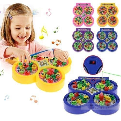 Brinquedo Pega Peixe Pescaria Maluca Com Imã 32 P