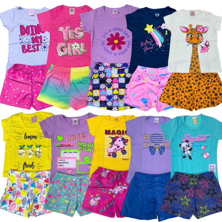 Kit 10 peças 5 Conjunto Roupa Infantil Menina ou 