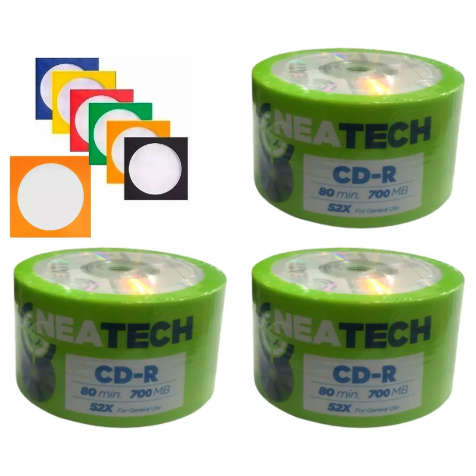 05 unidades de Mídia Virgem CD-R 52x 700mb 80min c/ envelopes – Neatech