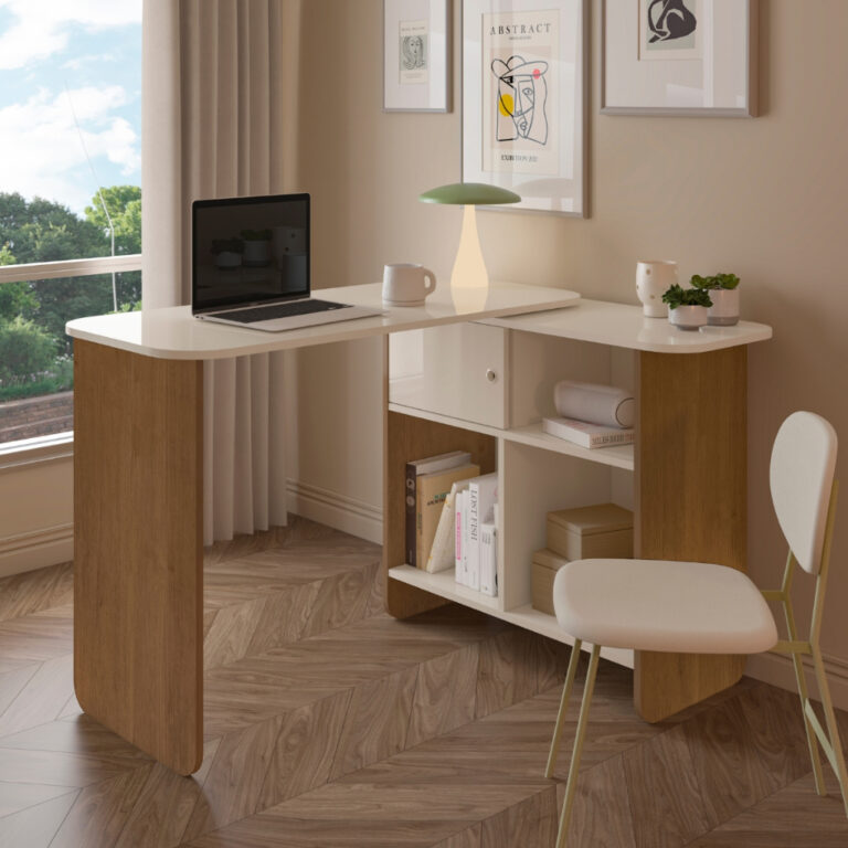 Mesa Escrivaninha Retrô Minimalista Decoração A