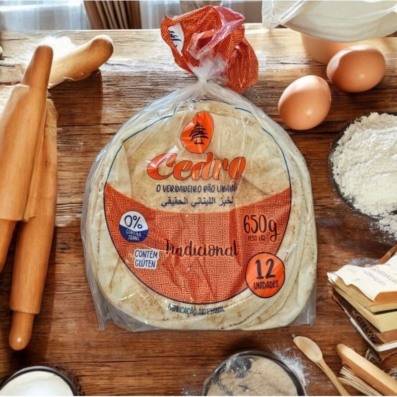 Pão árabe Sírio – MÉDIO – 12 unidades , 650 gramas