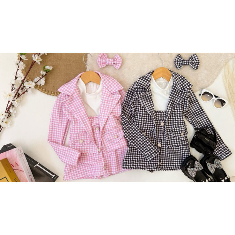 conjunto 3 peças blusa, short saia e blazer infan