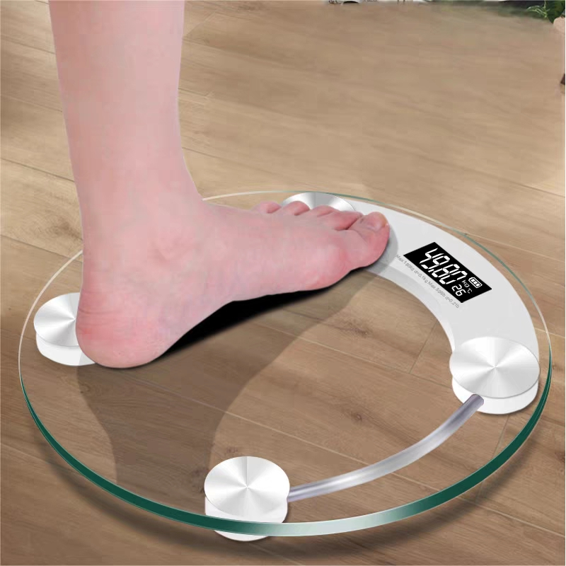Balança Digital 180kg LCD Vidro Temperado  Alta Precisão + Pilha AAAA Grátis