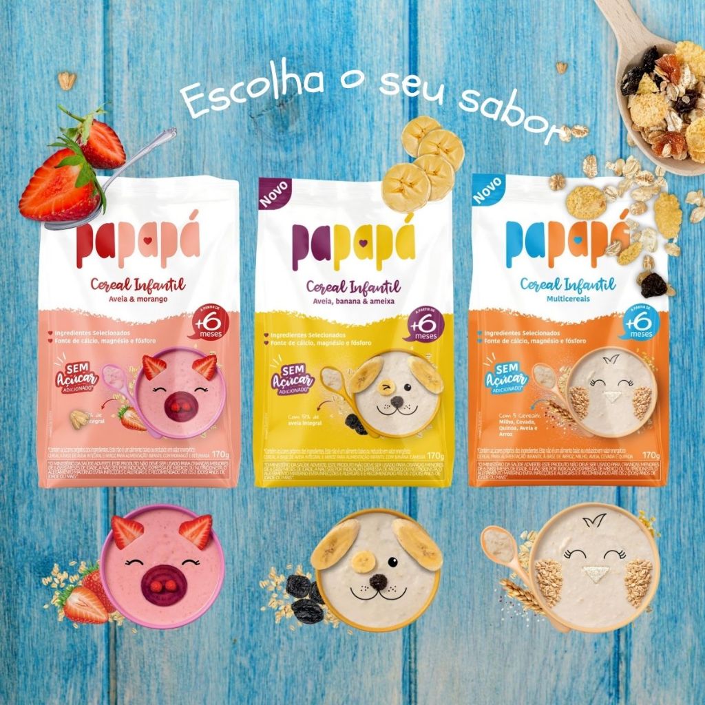 Cereal Infantil Com Cereais e Frutas 170g – Papapá