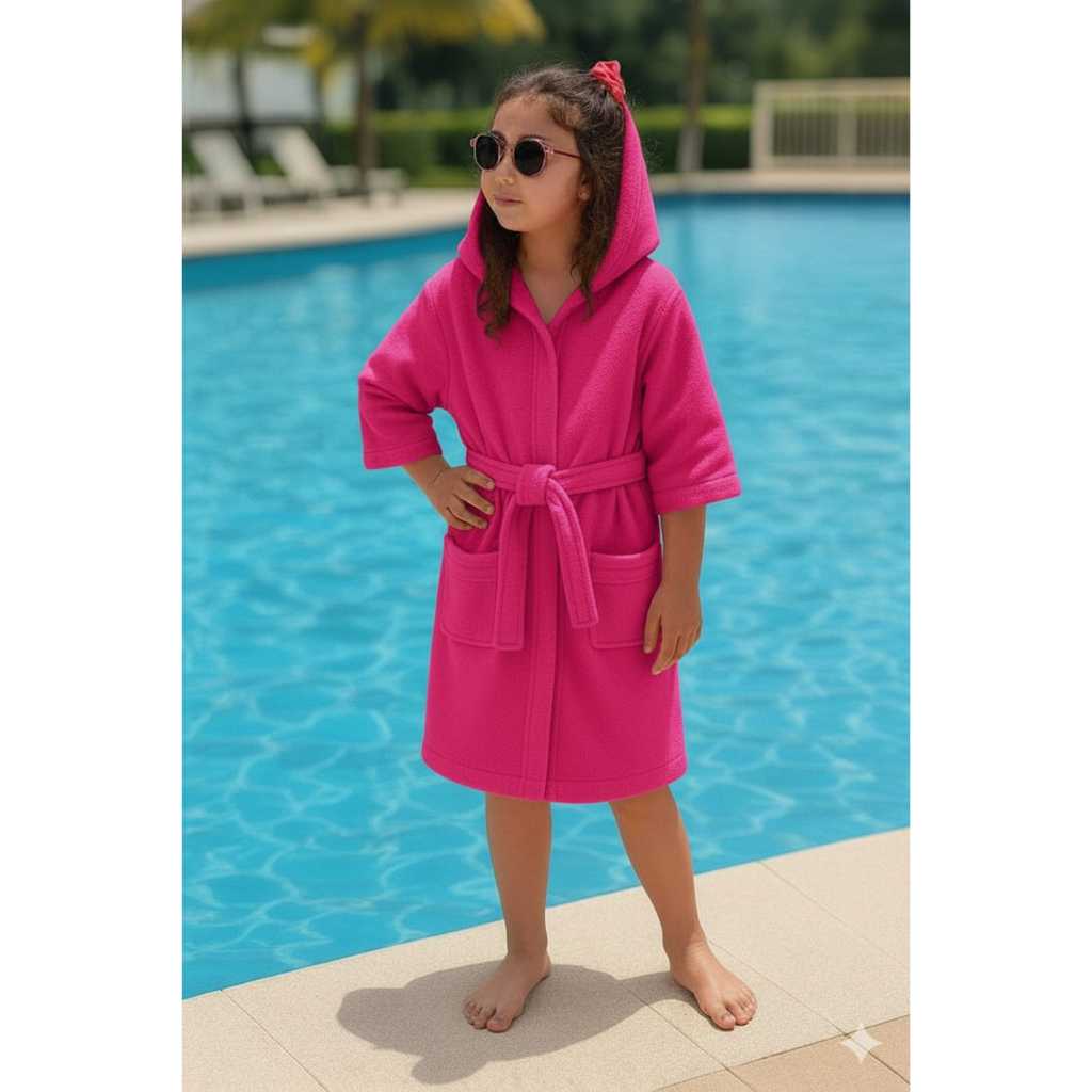 Roupão Infantil Saída de Praia e Piscina Com Capuz