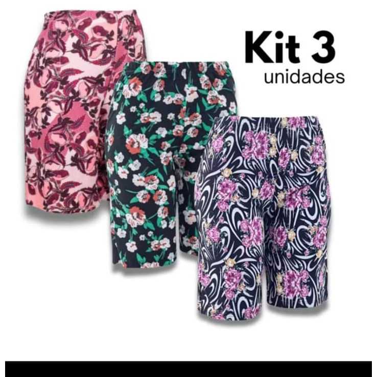 Kit 5 Bermudas De Senhora Short Para Senhoras Malh