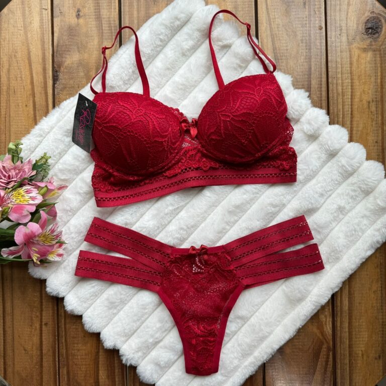 Conjunto Diva 2 Tiras Laterais Sutiã Com Calcinha
