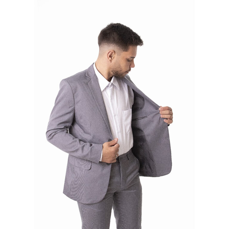 Terno Social Slim Masculino Cinza Medio Corte Ital