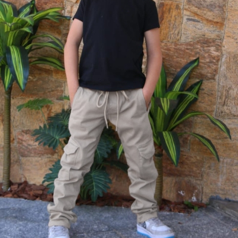 Calça criança unissex com bolsa laretal sem punh